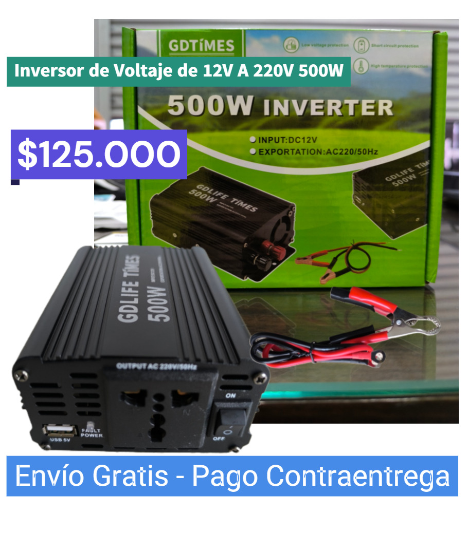 Miniatura 1 de Inversor de 12V A 220V (500W)